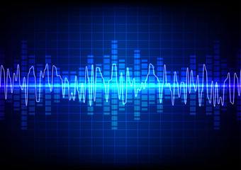 square  Vector sound waves technology background. illustration v