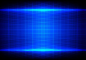 abstract blue light effect and grid perspective pattern backgrou