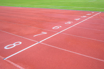 Fototapeta premium Start point with number of running track.