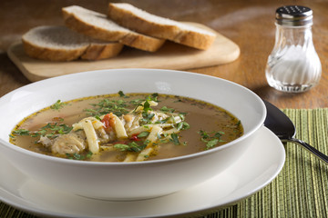 Chicken soup with noodles