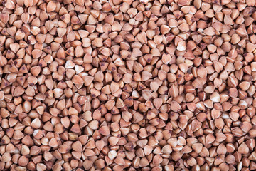 Dry buckwheat macro texture background