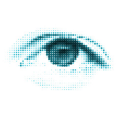 Blue color human digital eye. EPS 8