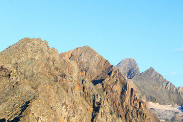 Mountain panorama at sunrise in Hohe Tauern Alps, Austria