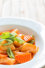 Hot and spicy rice cake (Tteokbokki) , Korean food