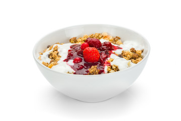 Muesli isolated on white background