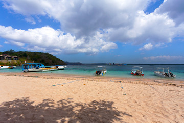 dream beach with boat Bali Indonesia