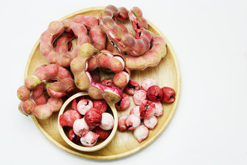 manila tamarind on white background