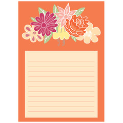Notepaper page with flowers
