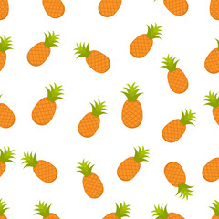 seamless pattern with pineapple fruit
