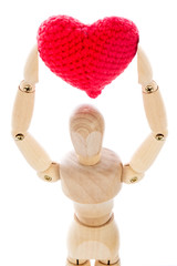 Love confession with wooden dummy