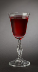 a glass of red wine