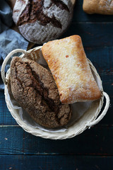 breads in vintage basket
