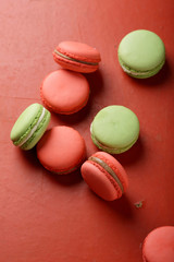red and green macaroons