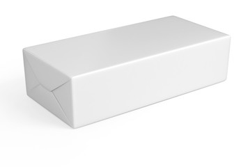 White rectangular packaging. Isolated on white