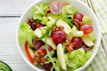 waldorf salad in bowl
