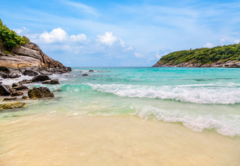 Turquoise waves of the Andaman Sea. Koh Racha. Thailand.