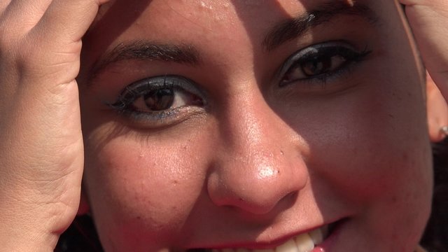 Close Up of Woman Blinking