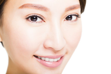 Obraz na płótnie Canvas Closeup shot of young beautiful woman eyes