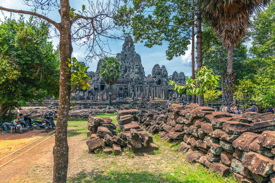 The ruins of Angkor Thom Temple in Cambodia