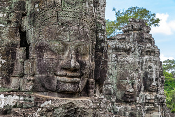 Fototapeta na wymiar The ruins of Angkor Thom Temple in Cambodia