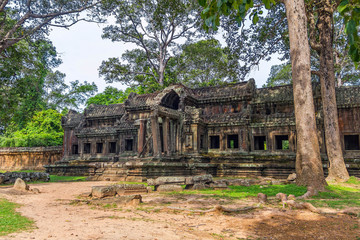 The architecture of Angkor Wat temple in Cambodia