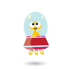 ufo. alien vector. flying saucer