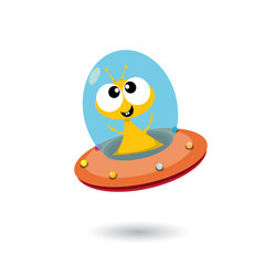 ufo. alien vector. flying saucer