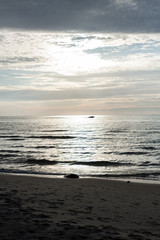 Late sunset over the sea