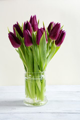 Tulips in a glass vase