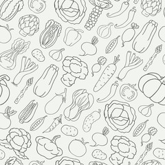 Seamless pattern with vegetables