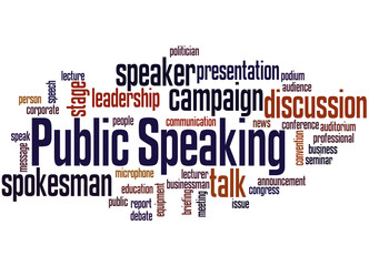 Public Speaking, word cloud concept