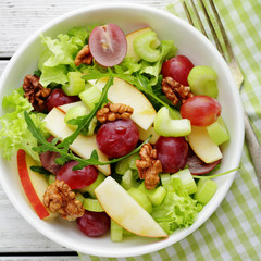 fresh salad with green apple and celery