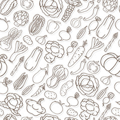 Seamless pattern with vegetables
