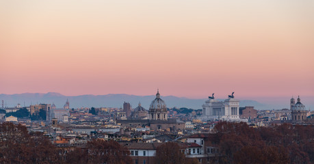Rom vom Gianicolo Panorama bei  Sonnenuntergang