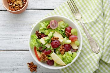healthy salad with green apple and celery
