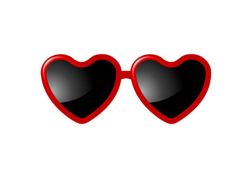 Sunglasses with Valentine heart shapes