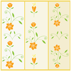 Vector floral pattern with flower and leaves