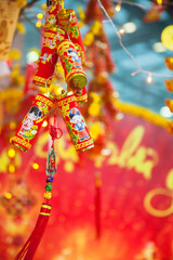 Chinese Lunar New Year ot Tet decorations on the street, Vietnam.