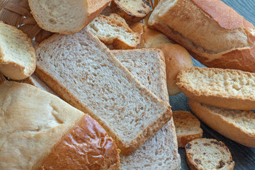 Différentes sortes de pains en vrac