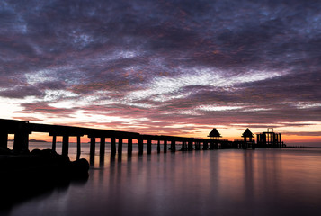 Bridge backlit evening after sunset silhouette