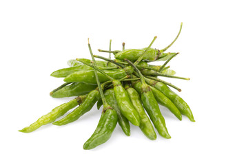 Hot chili peppers isolated on white background