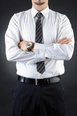 Geschäftsmann, Manager oder Chef in Anzug und Krawatte