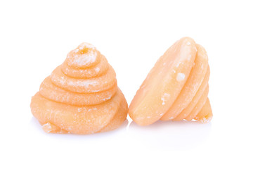 coconut flower sugar on white background