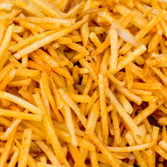 spicy french fries fast food snack like background from India, c