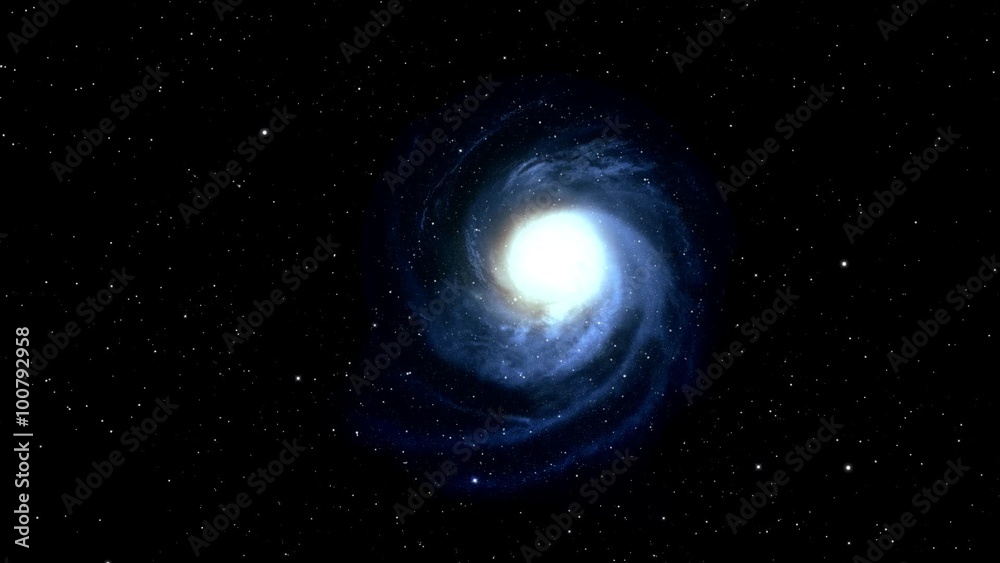 Wall mural rotating spiral galaxy.