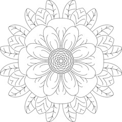 Mandala Blume, Vorlage Malbuch für Erwachsene, Meditationshilfe, zur Ruhe kommen