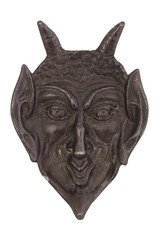 Decorative iron mask isolated on white