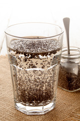 healthy drink with water and chia seed