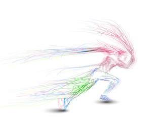 Running man from wave element