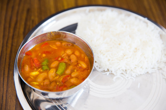 indian food - "rajma chawal" , red kidney beans and rice